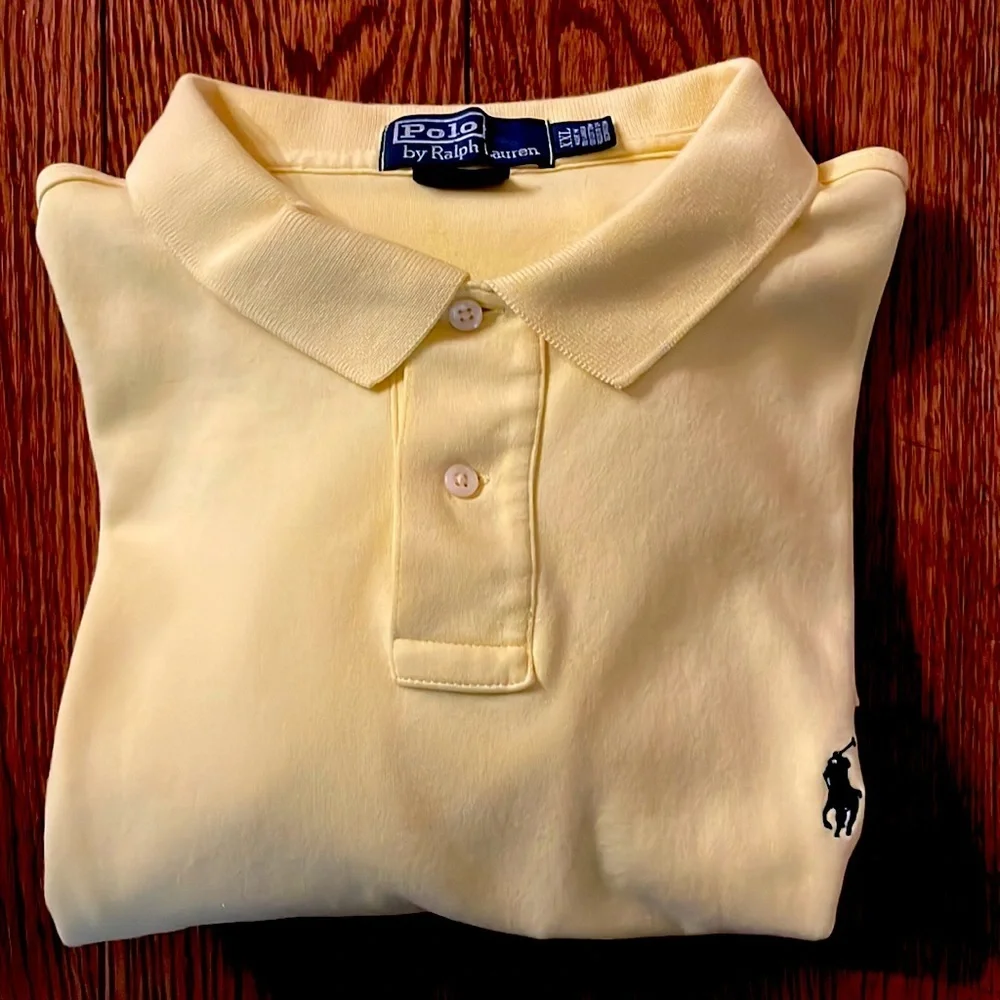 POLO BY RALPH LAUREN custom fit ultra soft 100% cotton MENS polo Yellow size XXL